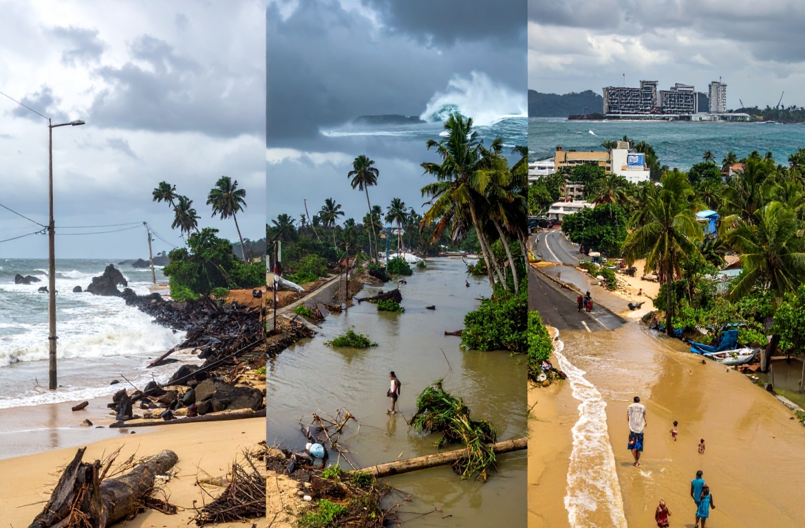 Firefly_A powerful, realistic collage-style scene depicting the socio-economic impacts of cli 894833